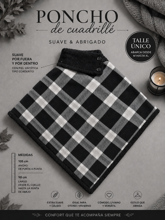 Poncho Cuadrillé con Corderito