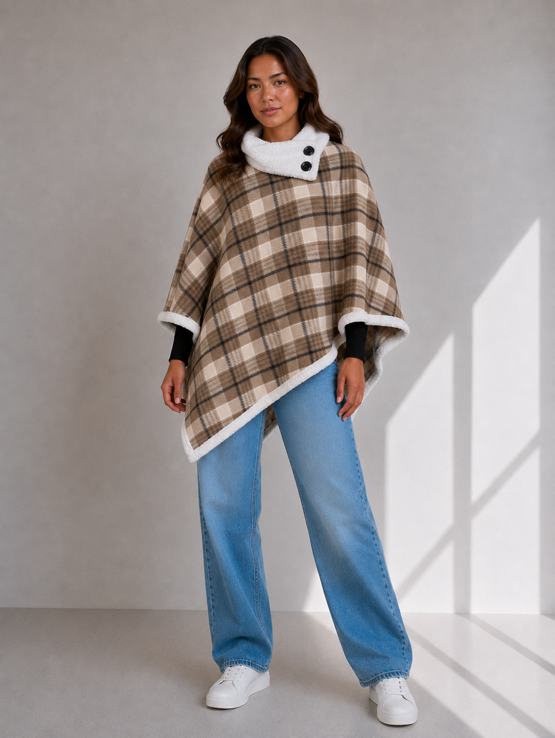 Poncho Cuadrillé con Corderito
