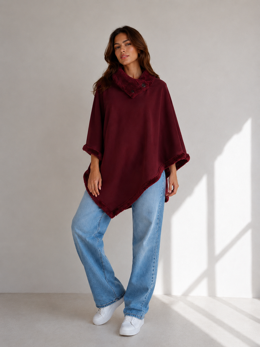 Poncho Liso con Corderito por Dentro