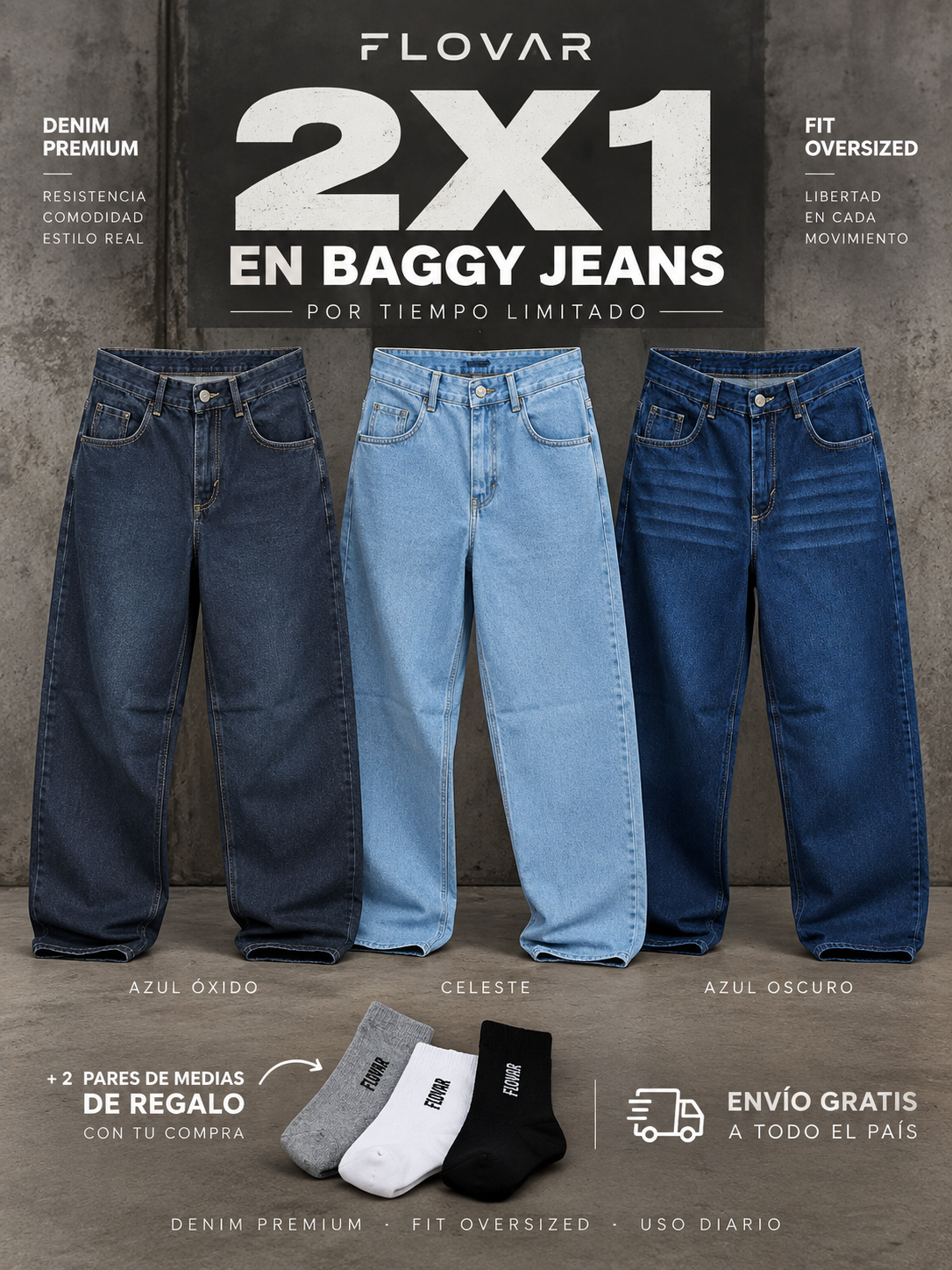 2x1 Jeans Baggy Oversize