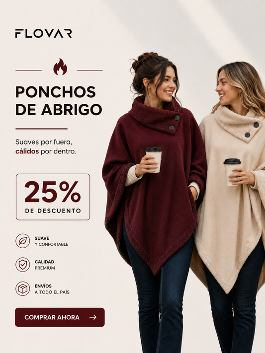 Poncho Liso con Corderito por Dentro