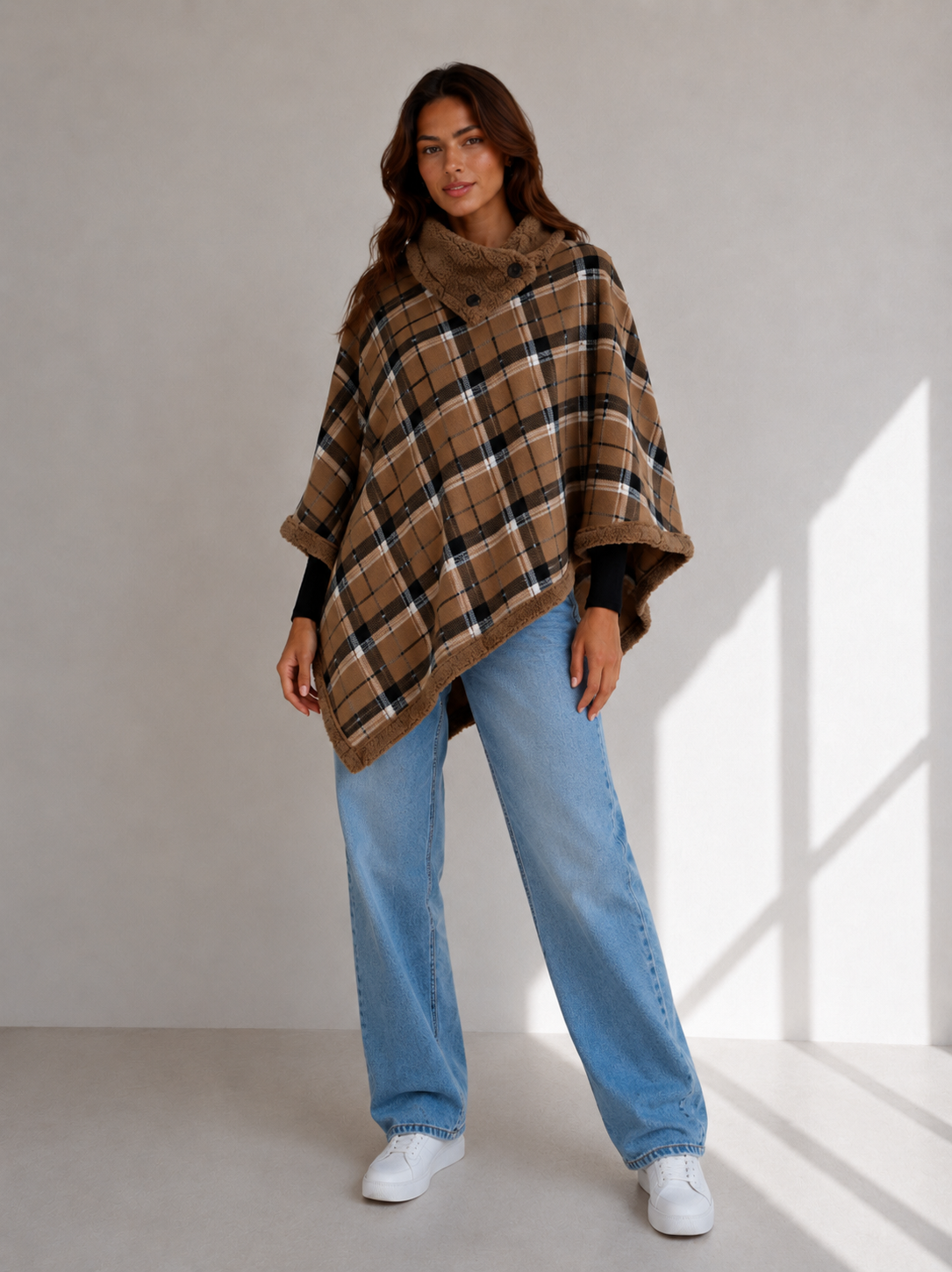 Poncho Cuadrillé con Corderito