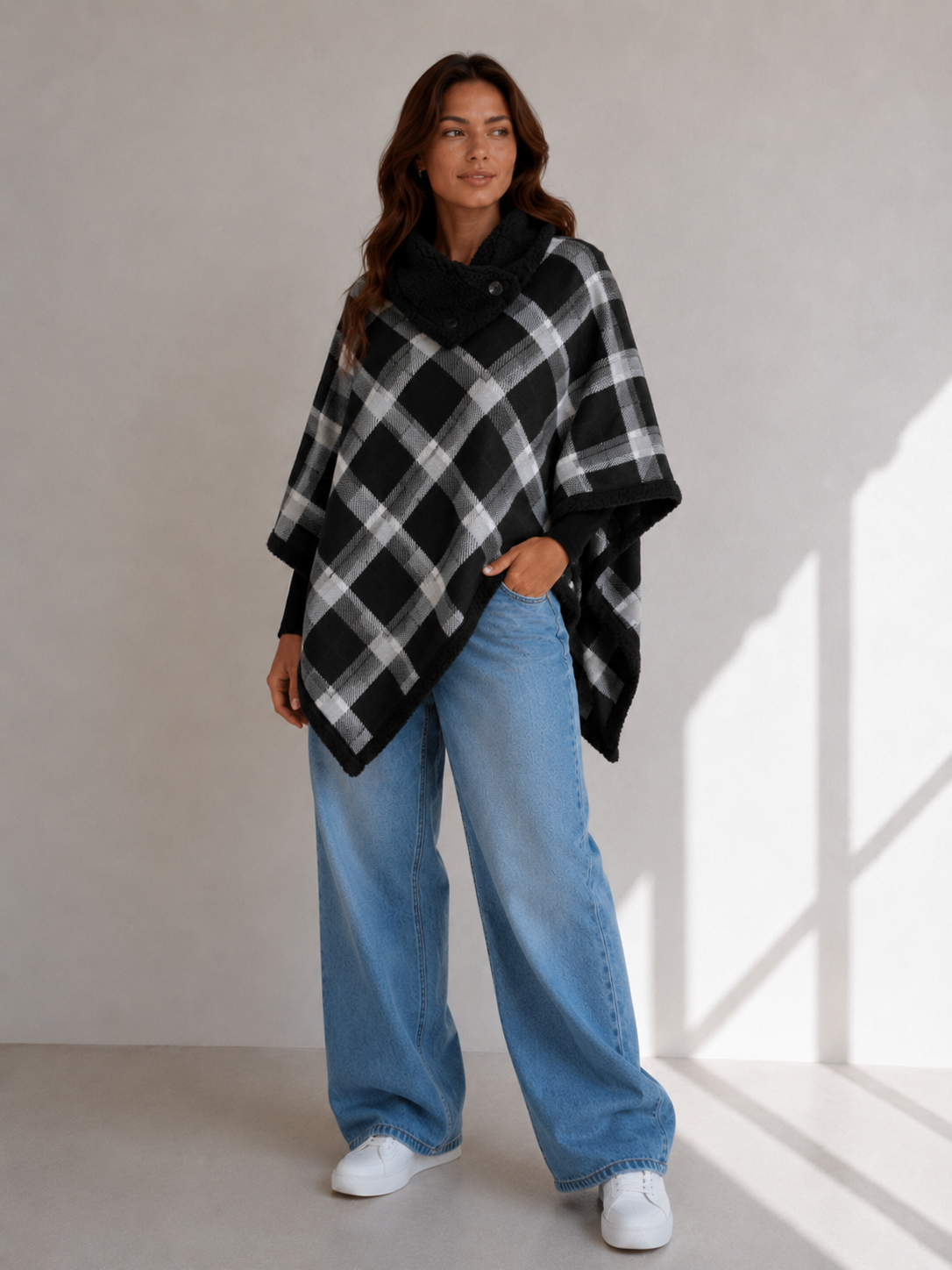 Poncho Cuadrillé con Corderito