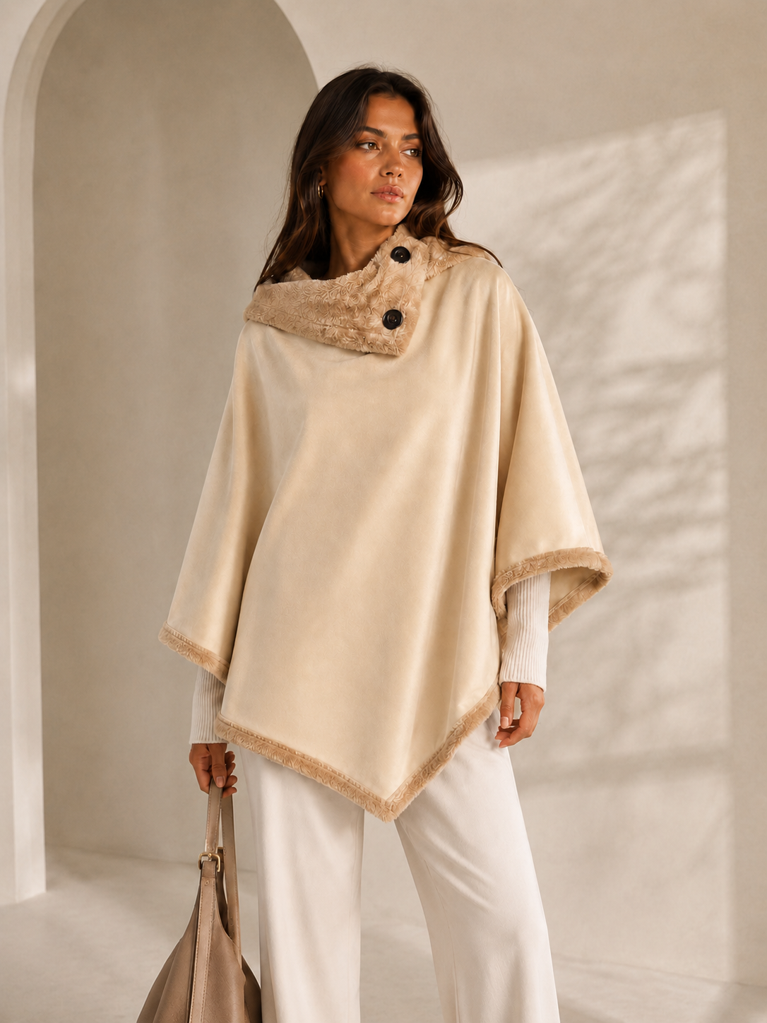 Poncho Liso con Corderito por Dentro