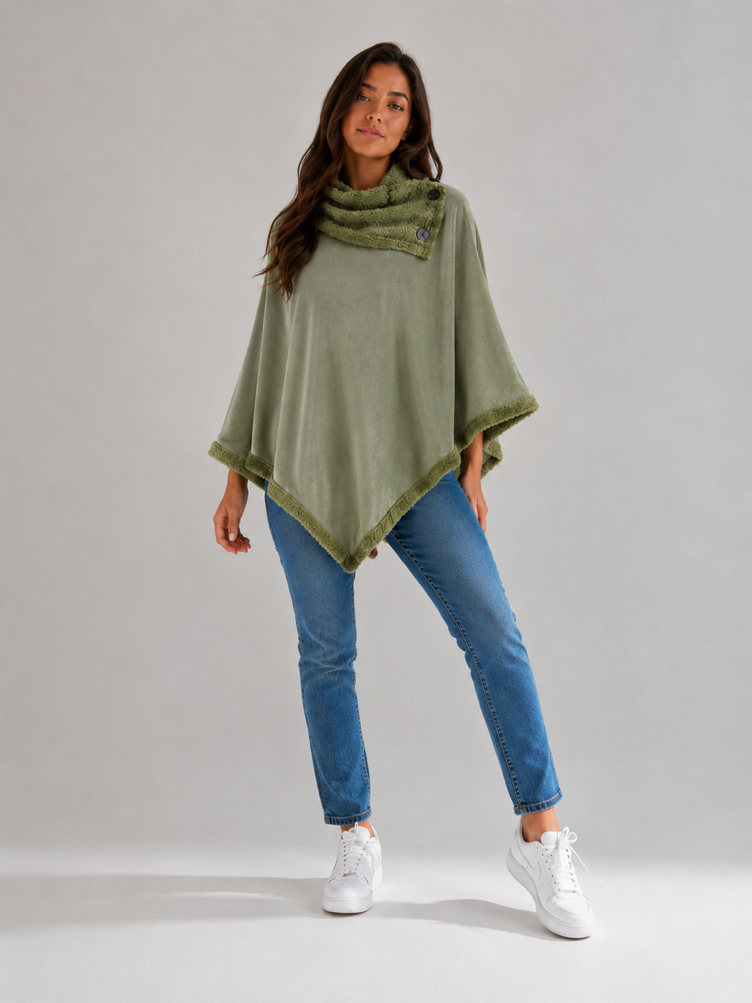 Poncho Liso con Corderito por Dentro